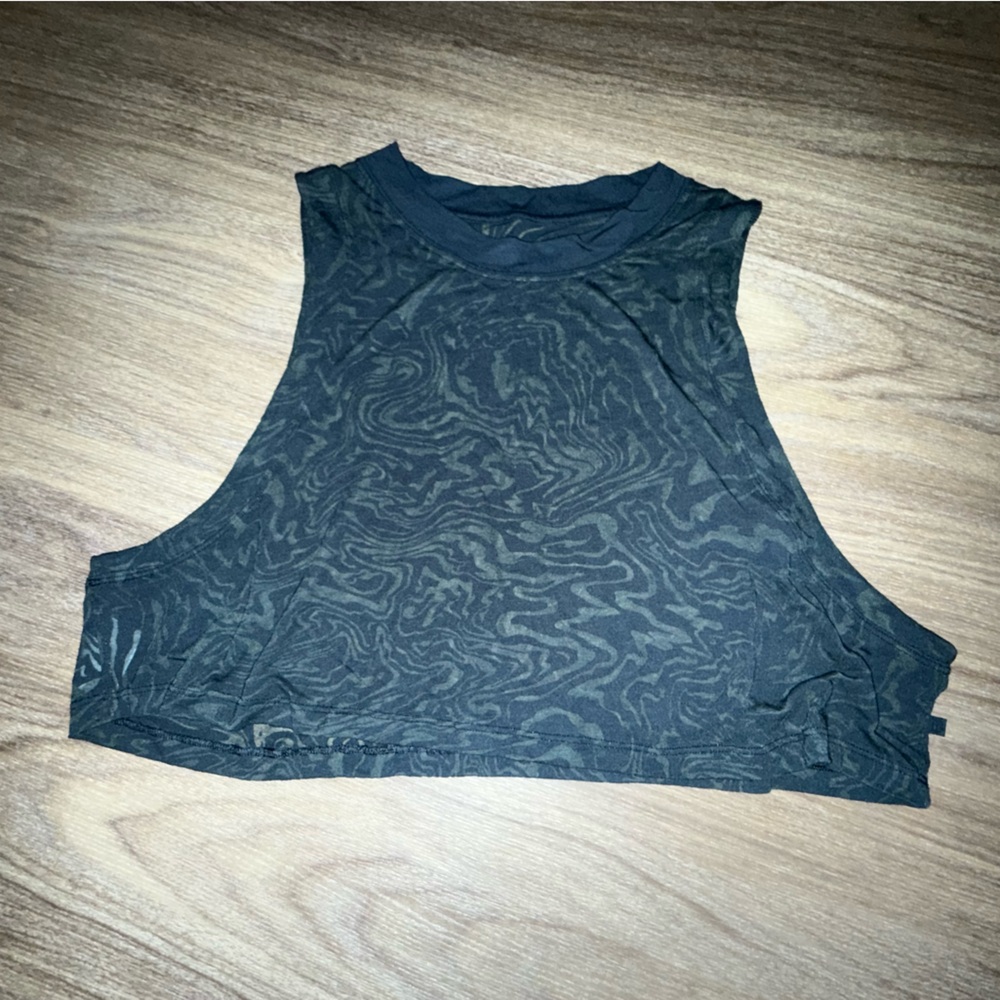 lululemon athletica Patterned Black Muscle Tank